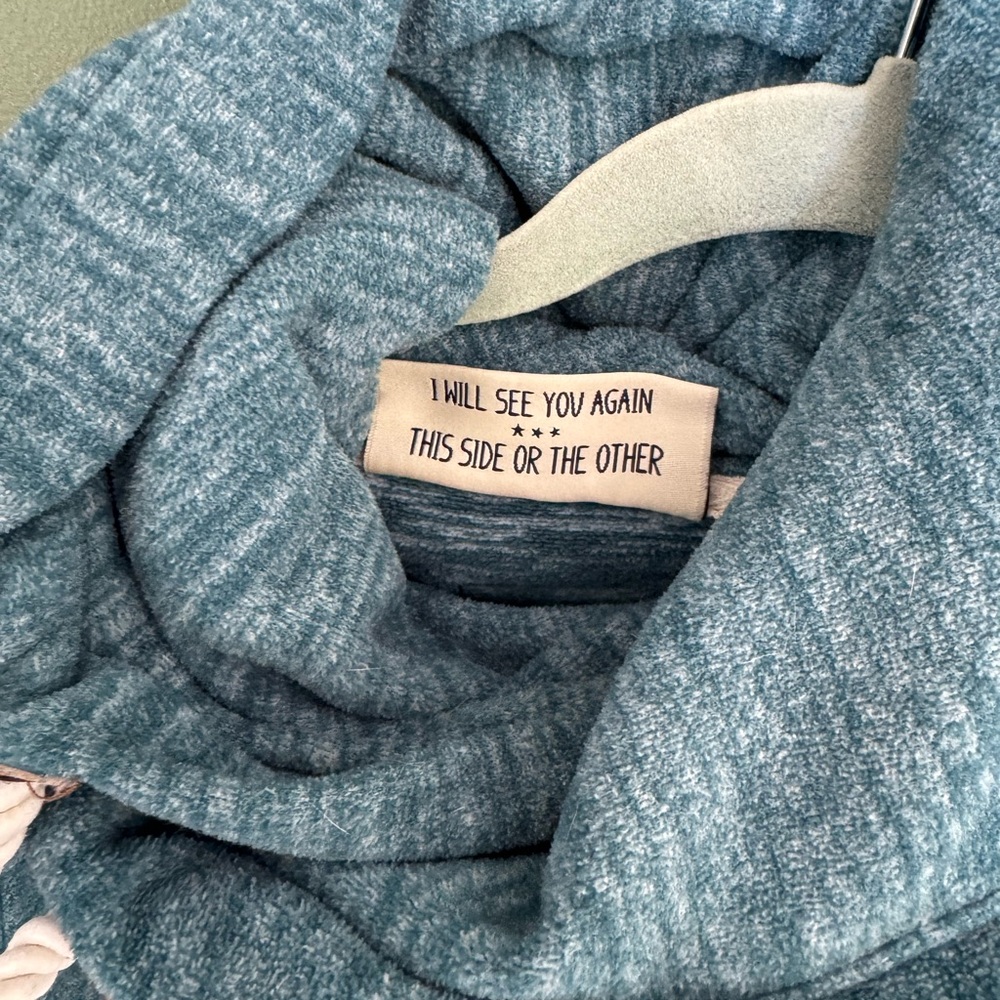 Naketano 🦌 teal velour hoodie size medium / small - Picture 4 of 9